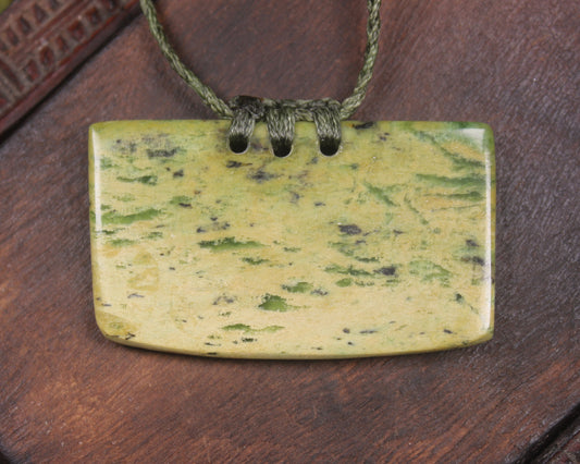 Breastplate or Shield carved from Flower Jade Pounamu - NZ Greenstone