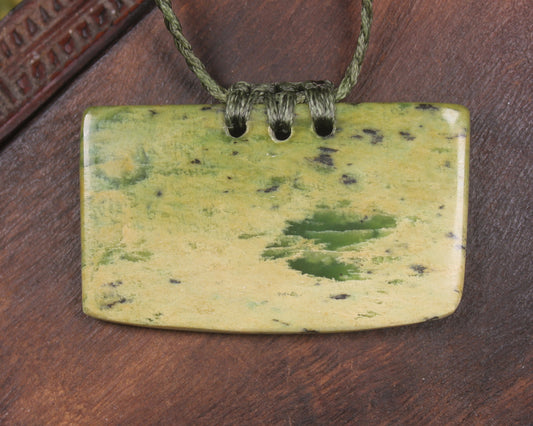 Breastplate or Shield carved from Flower Jade Pounamu - NZ Greenstone