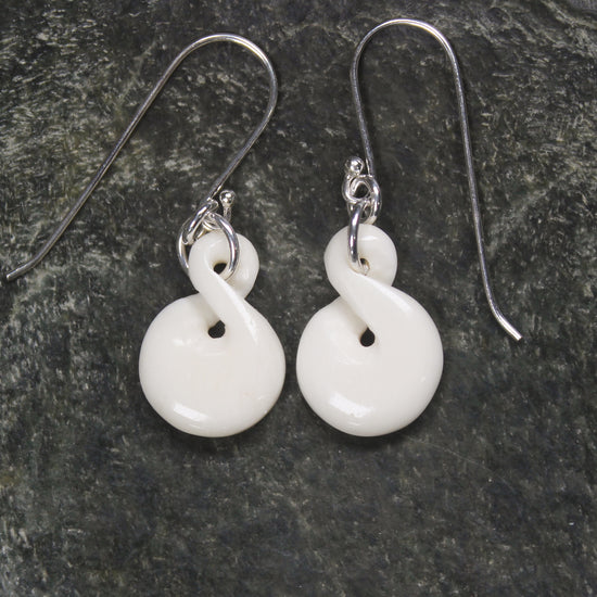 Twist Earrings carved from beef bone
