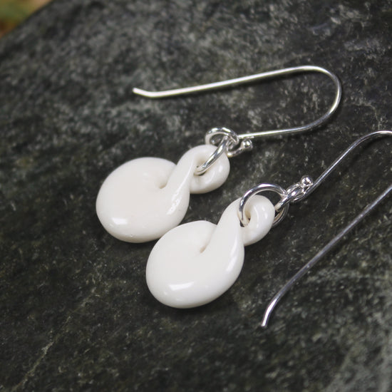 Twist Earrings carved from beef bone