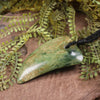 Flower Jade Pounamu Taniwha Tooth pendant