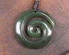 Koru pendant carved from Kawakawa Pounamu - NZ Greenstone