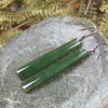 Roimata or Teardrop earrings carved from Kawakawa Pounamu - NZ Greenstone