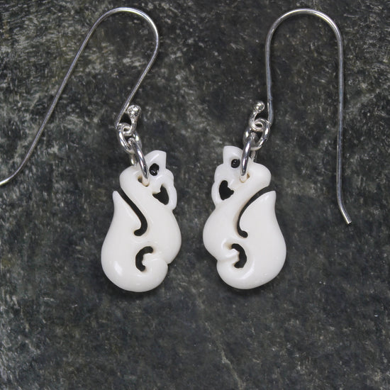 beef bone manaia earrings