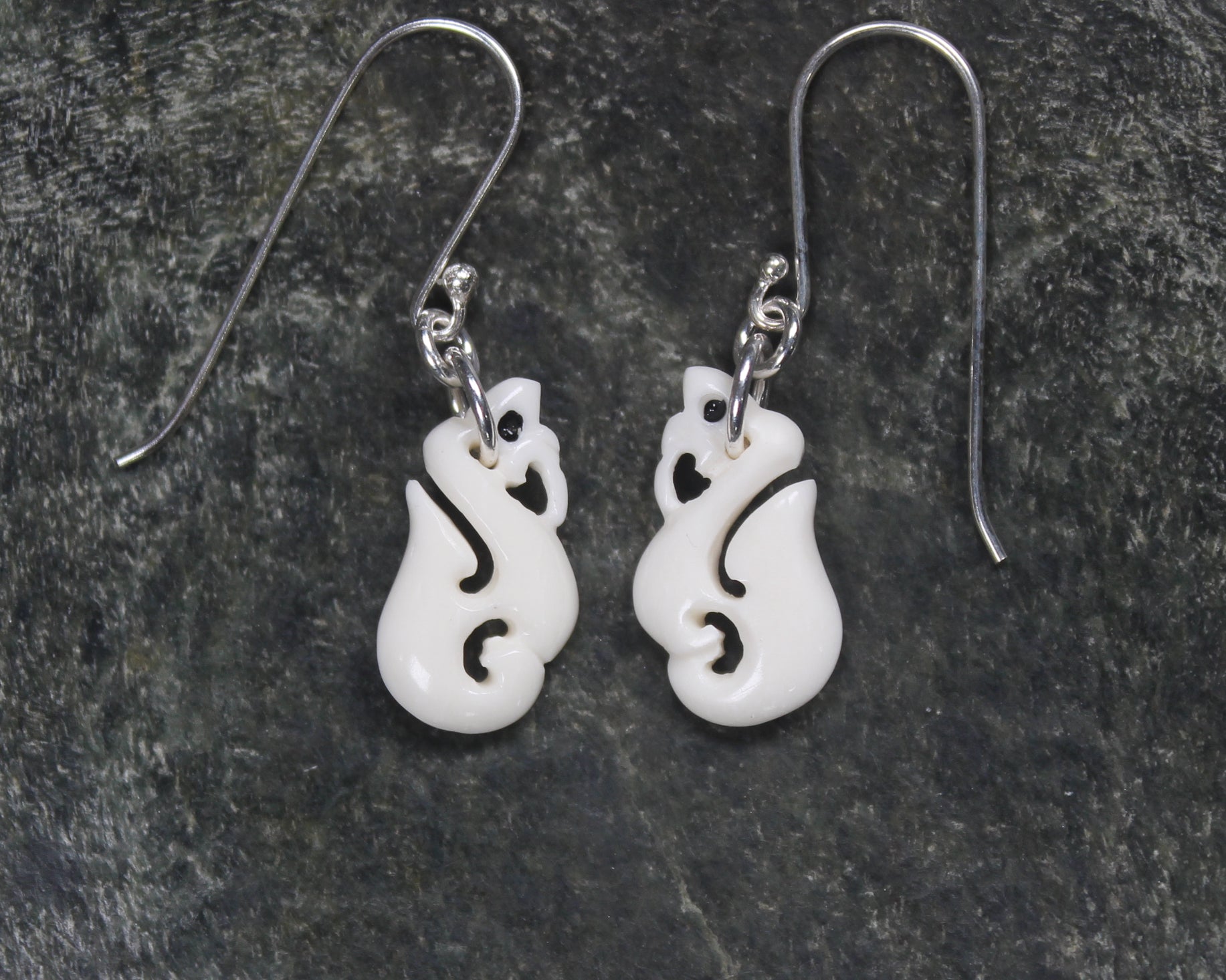 beef bone manaia earrings