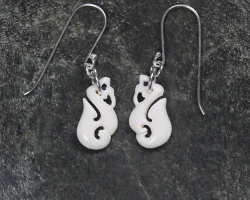 beef bone manaia earrings