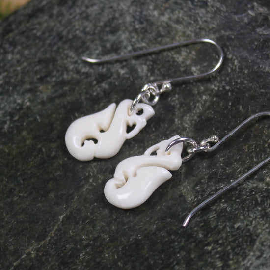 beef bone manaia earrings
