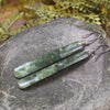 Roimata or Teardrop earrings carved from Kawakawa Pounamu - NZ Greenstone