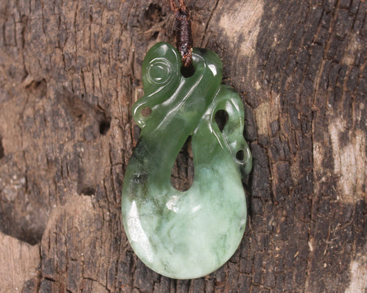 Manaia carved from Rimu Pounamu - NZ Greenstone