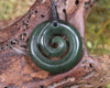 Koru pendant carved from Kawakawa Pounamu - NZ Greenstone