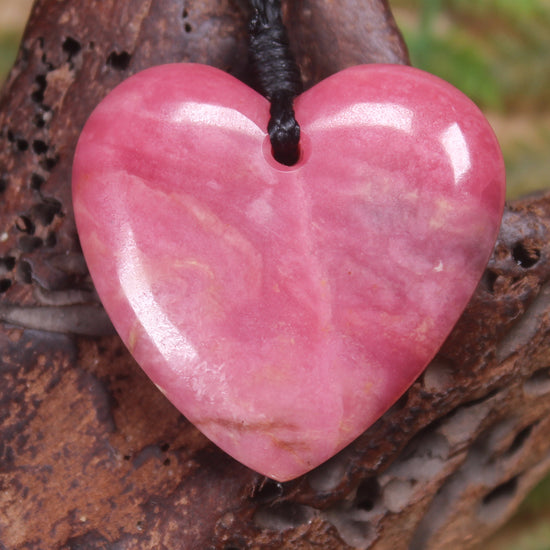 Heart carved from Rhodonite 