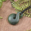 Twist or Pikorua carved from Hapopo Pounamu - NZ Greenstone