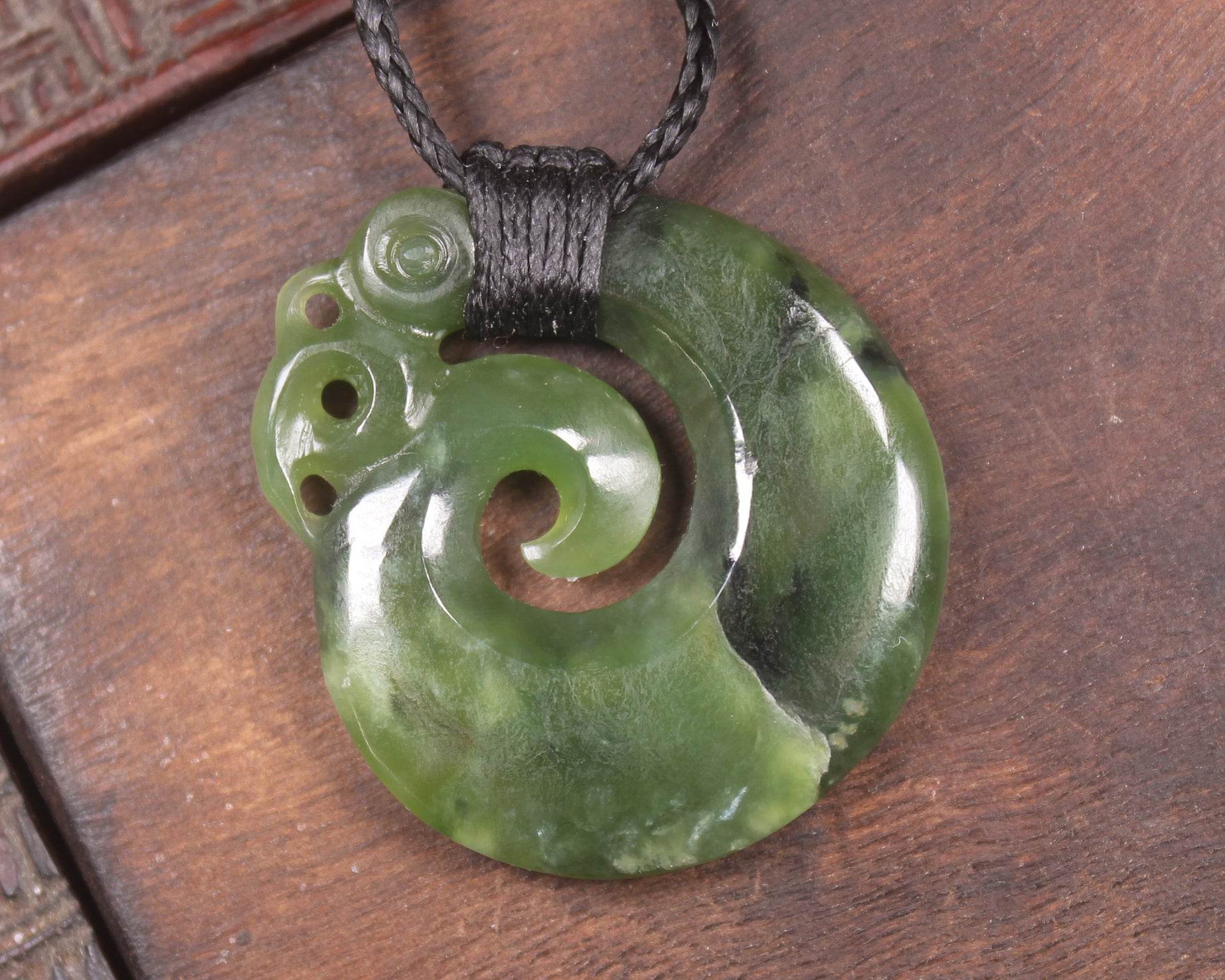 Koropepe carved from Rimu Pounamu - NZ Greenstone