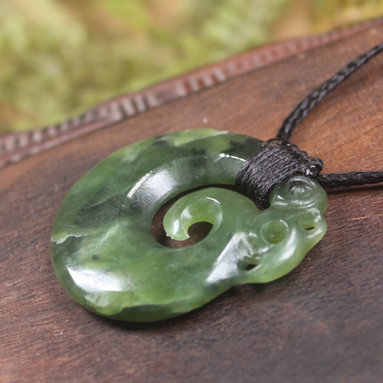 Koropepe carved from Rimu Pounamu - NZ Greenstone