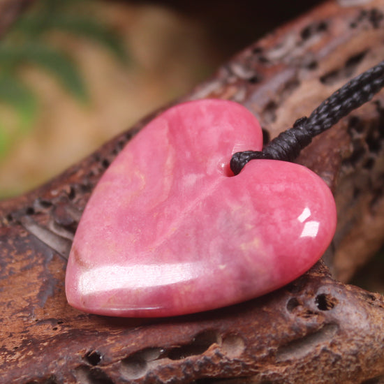 Heart carved from Rhodonite 
