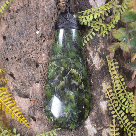 Roimata Teardrop carved from Douglas Creek Pounamu - NZ Greenstone