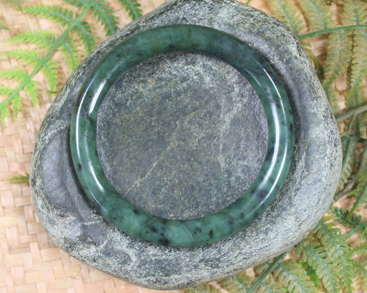 Bangle carved from Rimu Pounamu - NZ Greenstone