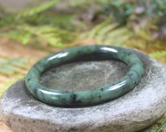 Bangle carved from Rimu Pounamu - NZ Greenstone