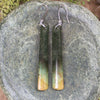 Roimata or Teardrop earrings carved from Flower Jade Pounamu - NZ Greenstone