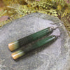 Roimata or Teardrop earrings carved from Flower Jade Pounamu - NZ Greenstone