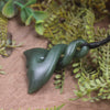Whale Tail carved from Kawakawa Pounamu - NZ Greenstone