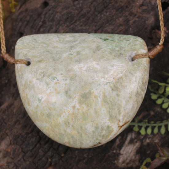Breastplate or Shield carved from Flower Jade Pounamu - NZ Greenstone