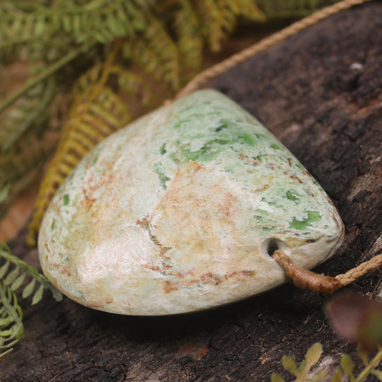 Breastplate or Shield carved from Flower Jade Pounamu - NZ Greenstone