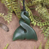 Whale Tail carved from Kawakawa Pounamu - NZ Greenstone