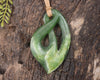 Twist Pendant carved from Kawakawa Pounamu - NZ Greenstone