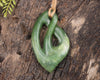 Twist Pendant carved from Kawakawa Pounamu - NZ Greenstone