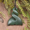 Whale Tail carved from Hapopo Pounamu - NZ Greenstone