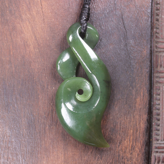 Hapopo Pounamu Koru Twist - NZ Greenstone
