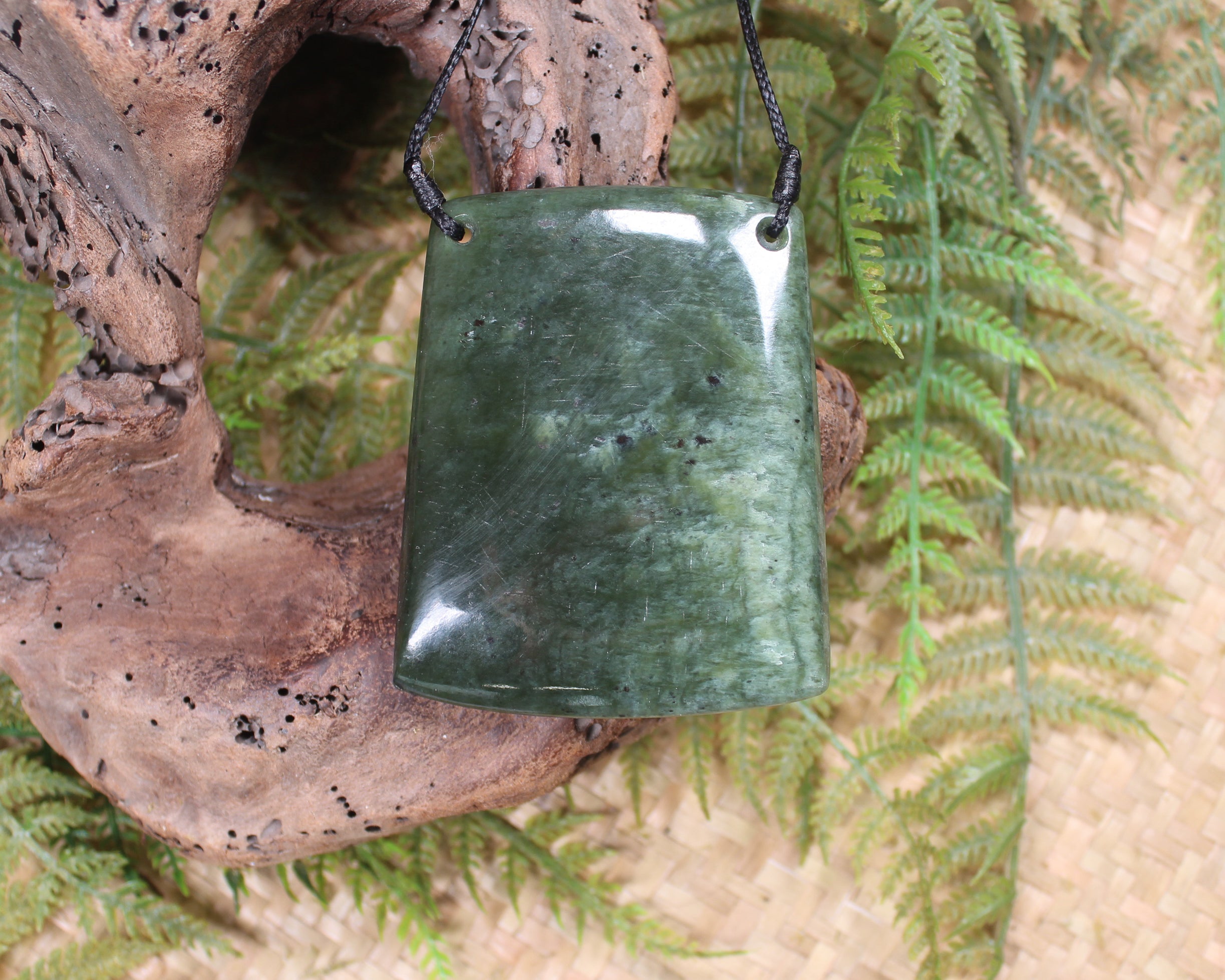 Breastplate or Shield carved from Rimu Pounamu - NZ Greenstone