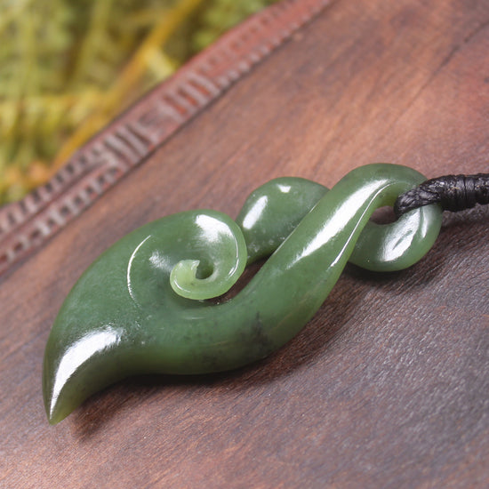 Hapopo Pounamu Koru Twist - NZ Greenstone
