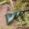 Whale Tail carved from Hapopo Pounamu - NZ Greenstone
