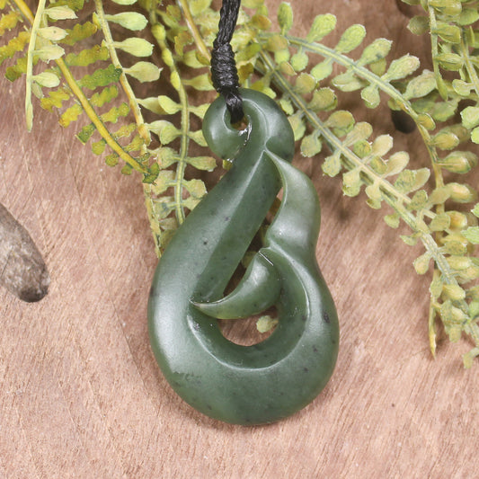 Whale Tail carved from Hapopo Pounamu - NZ Greenstone