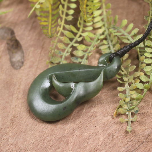 Whale Tail carved from Hapopo Pounamu - NZ Greenstone