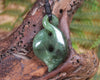 Koru Twist carved from Hapopo  Pounamu - NZ Greenstone