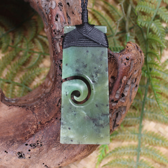 Toki or Adze with Koru carved from Hapopo Pounamu - NZ Greenstone