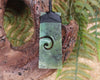 Toki or Adze with Koru carved from Hapopo Pounamu - NZ Greenstone