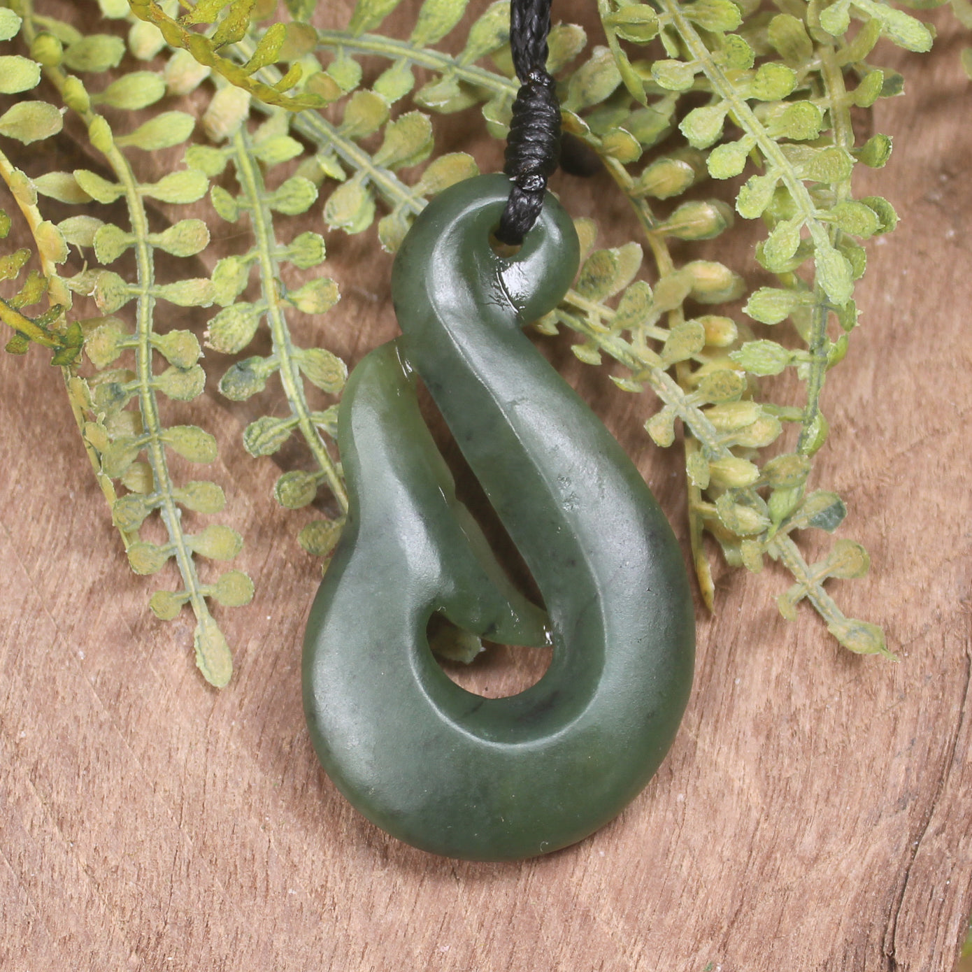 Whale Tail carved from Hapopo Pounamu - NZ Greenstone