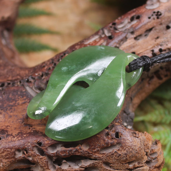 Twist Pendant carved from Hapopo Pounamu - NZ Greenstone