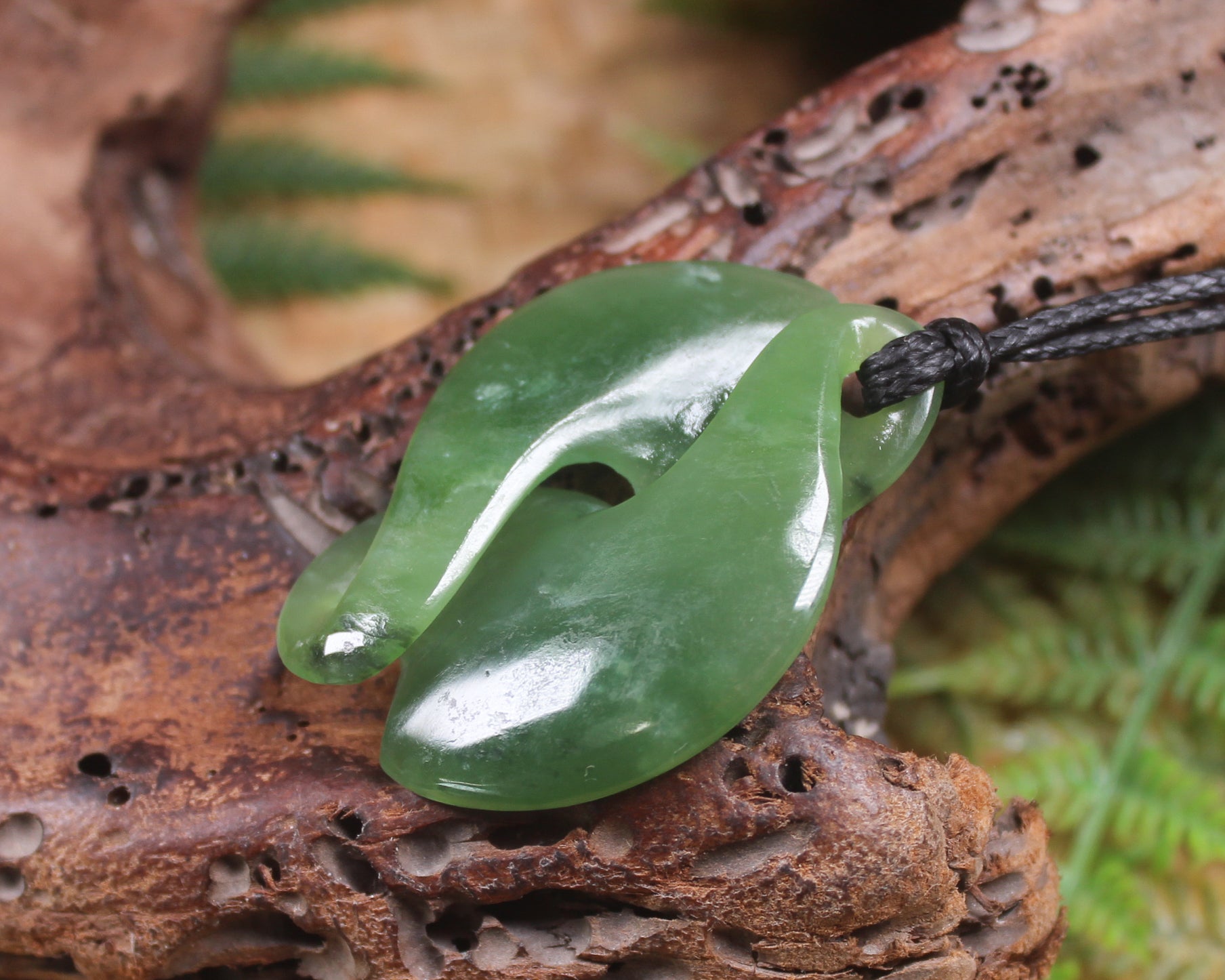 Twist Pendant carved from Hapopo Pounamu - NZ Greenstone