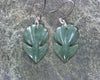 Pīwakawaka or Fantail Bird Earrings carved from Inanga Pounamu - NZ Greenstone
