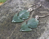 Pīwakawaka or Fantail Bird Earrings carved from Inanga Pounamu - NZ Greenstone