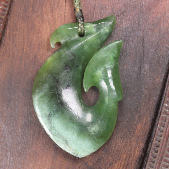 Hei Matau carved from Hapopo Pounamu - NZ Greenstone