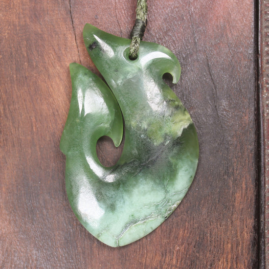 Hei Matau carved from Hapopo Pounamu - NZ Greenstone