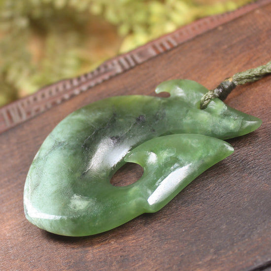 Hei Matau carved from Hapopo Pounamu - NZ Greenstone
