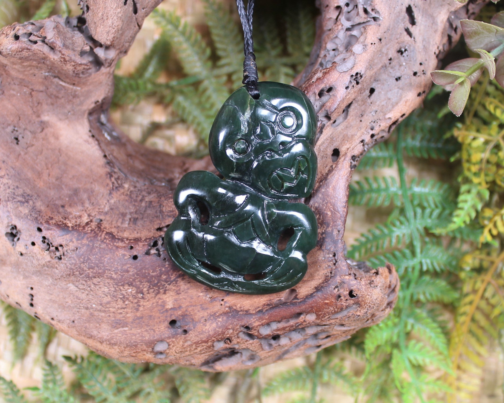 Hei Tiki carved from Kawakawa Pounamu - NZ Greenstone