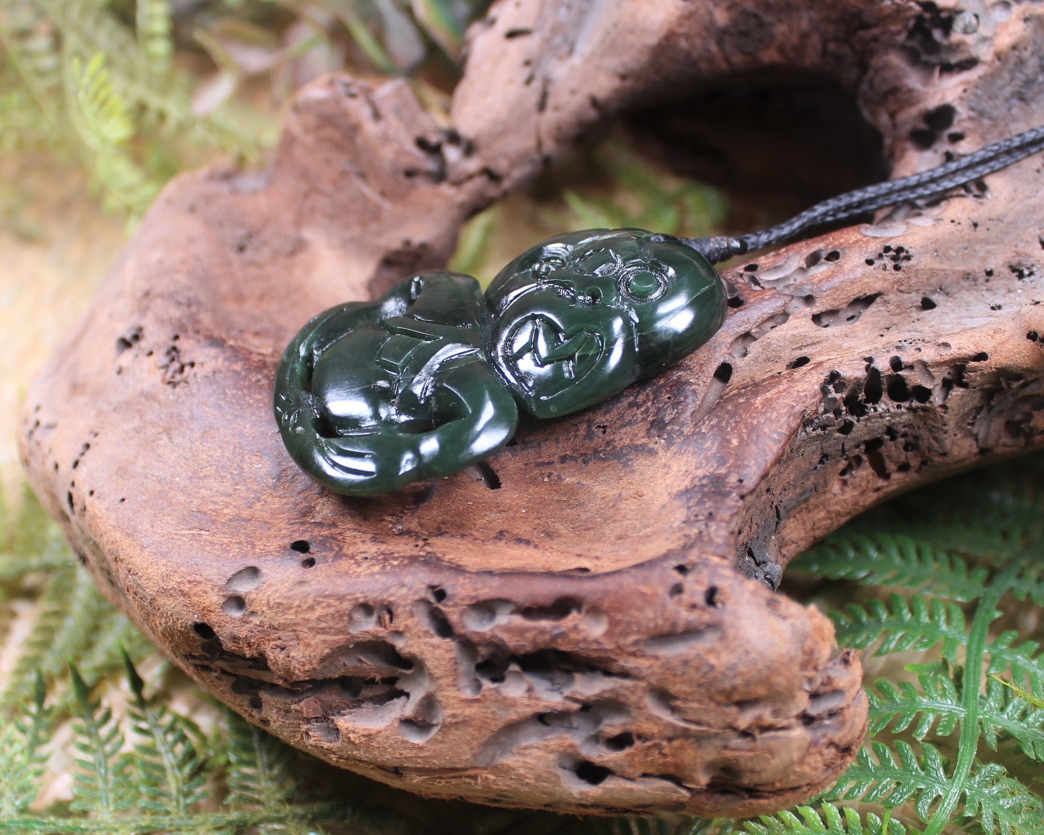 Hei Tiki carved from Kawakawa Pounamu - NZ Greenstone